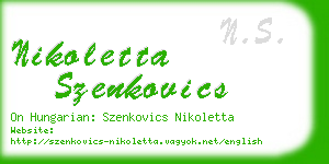 nikoletta szenkovics business card